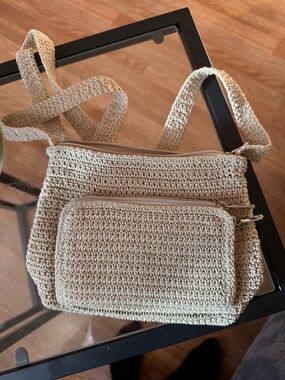 Cherokee Beige Crochet Crossbody Bag